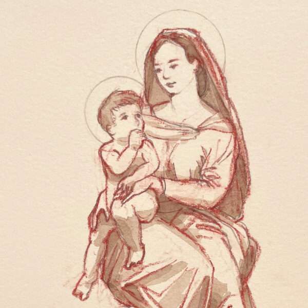Mother and Child (drawing) - Image 2