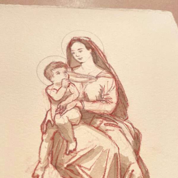 Mother and Child (drawing) - Image 3